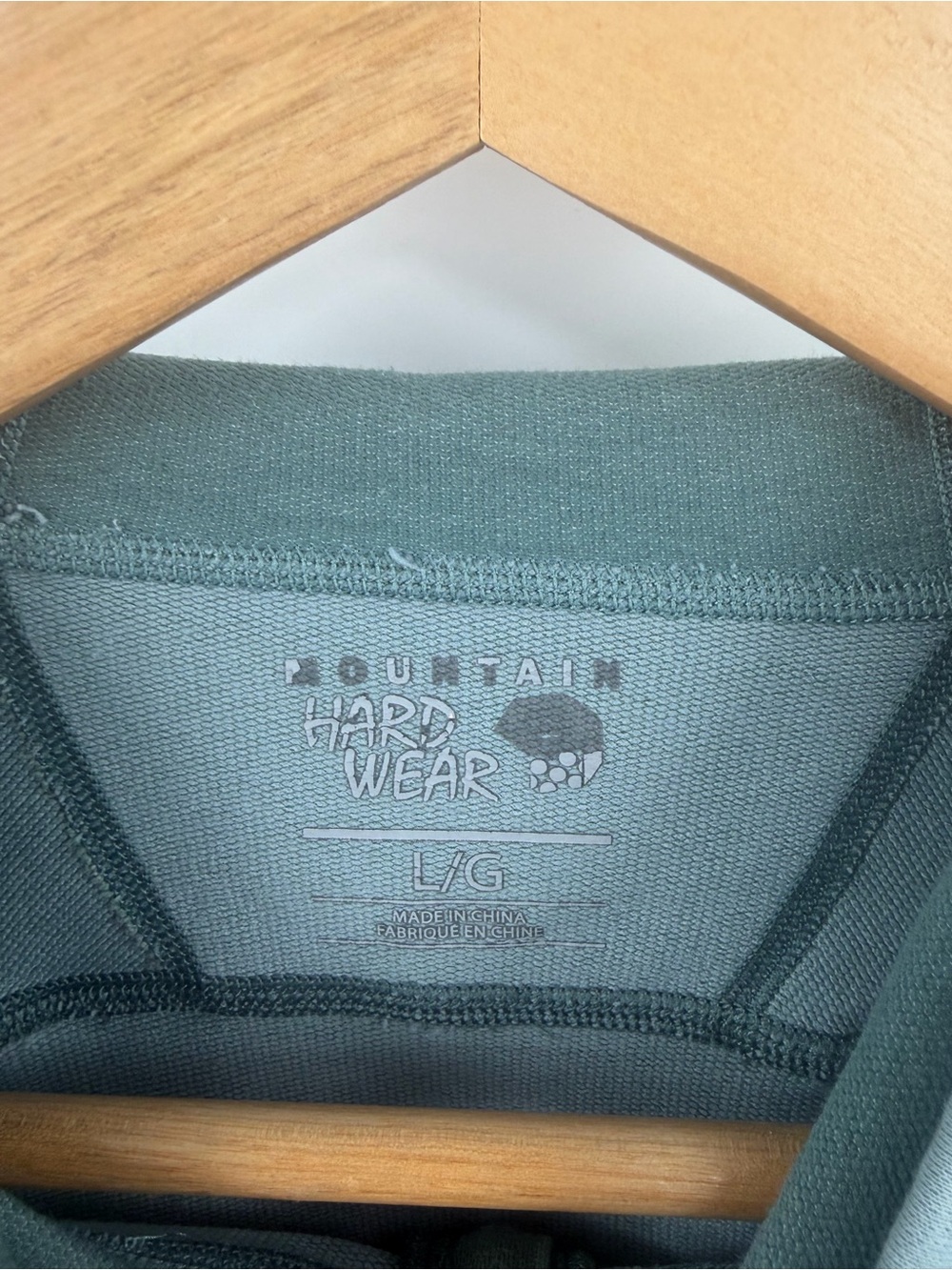 Mountain Hardware 1/4 zip sage green pullover hoodie sweatshirt men’s L hiking - Picture 2 of 6